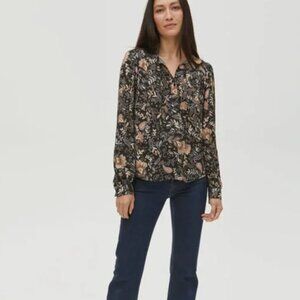 Michael Stars NWT Alexei Printed Bow Blouse 3X